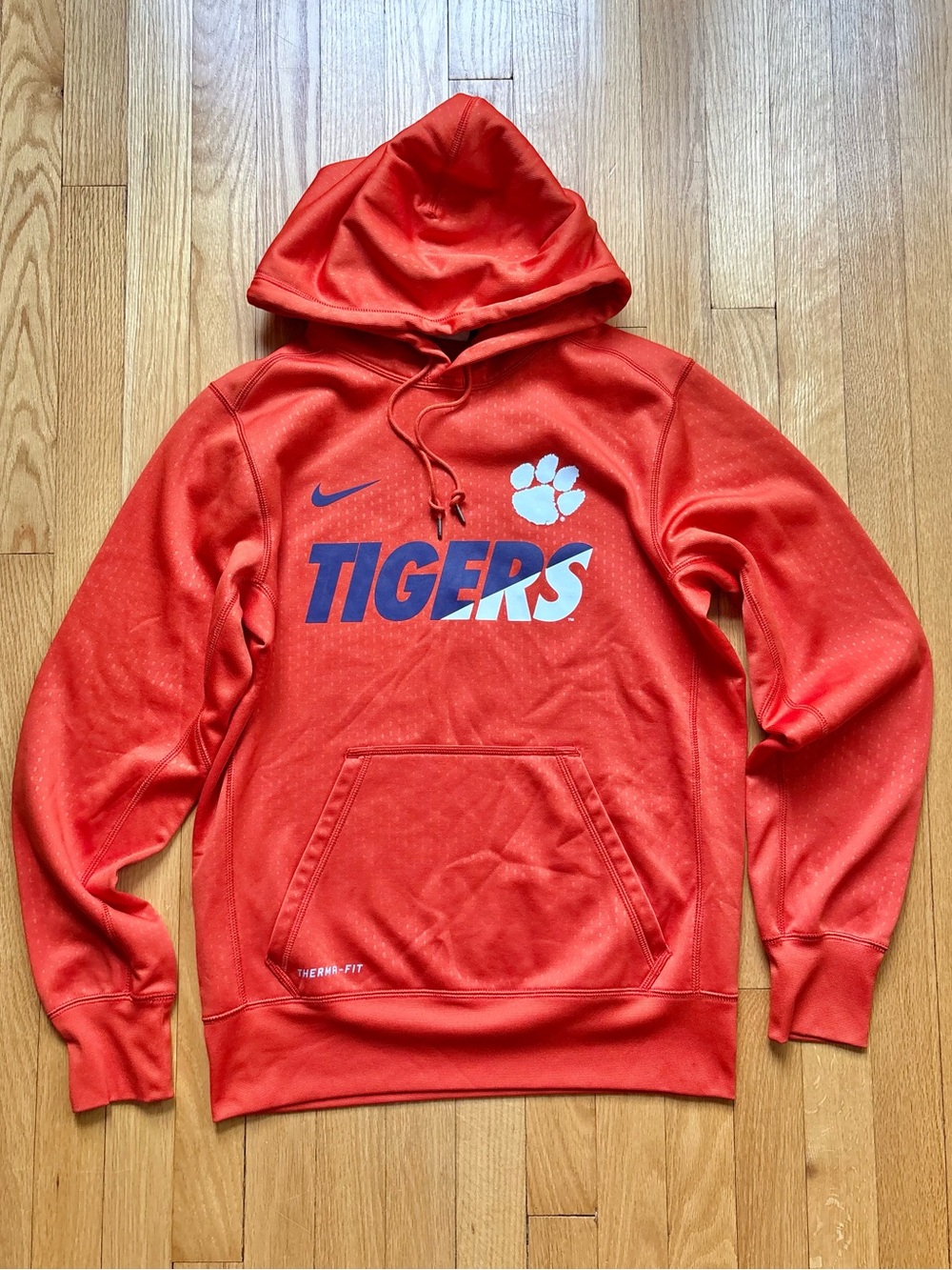 Clemson Tigers Nike Therma-Fit Men’s Hoodie Sweatshirt Small Orange
